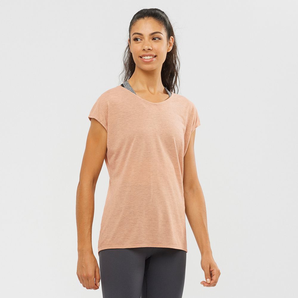 Camiseta Sin Mangas Salomon Mujer Beige - Salomon Argentina COMET SHAPED W,243059-BZV